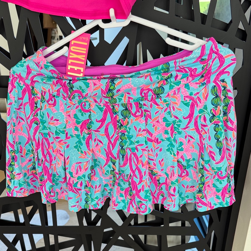 Lilly Pulitzer Pink and Blue Floral Skirt